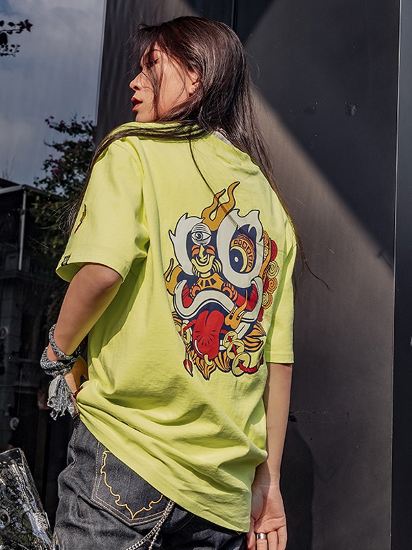 HEA2020春夏季黄色印花T恤