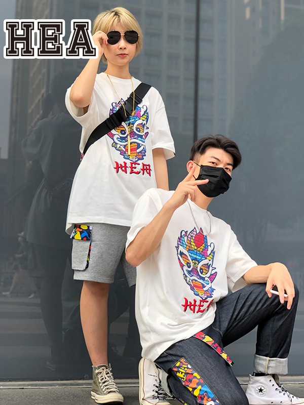 HEA2019春夏季白色印花T恤