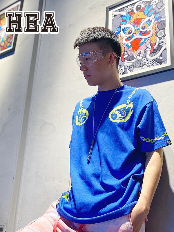 HEA2020春夏季蓝色印花T恤