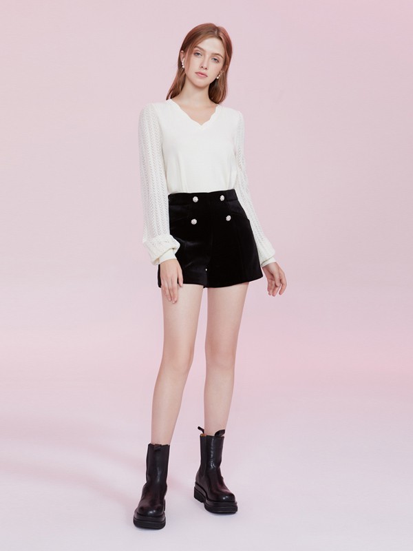 FivePlus女装2020秋冬季白色镂空上衣