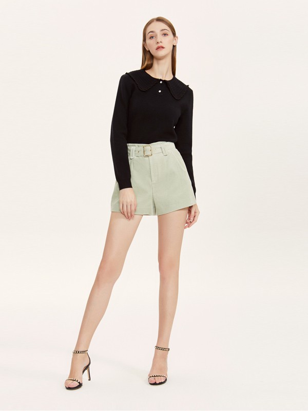 FivePlus女装2020秋冬季黑色纯色针织衫