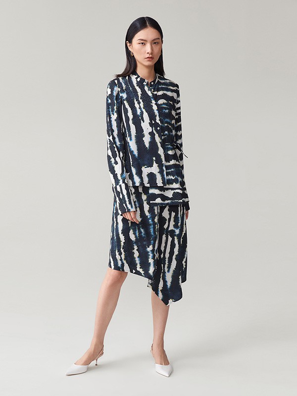 OVV2020秋冬季蓝色撞色套装