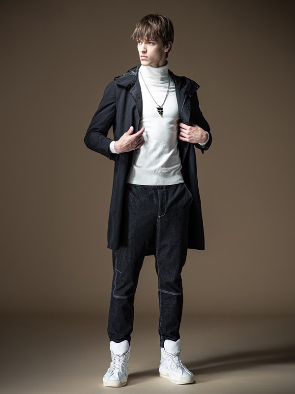 品立2020秋冬季黑色长款外套