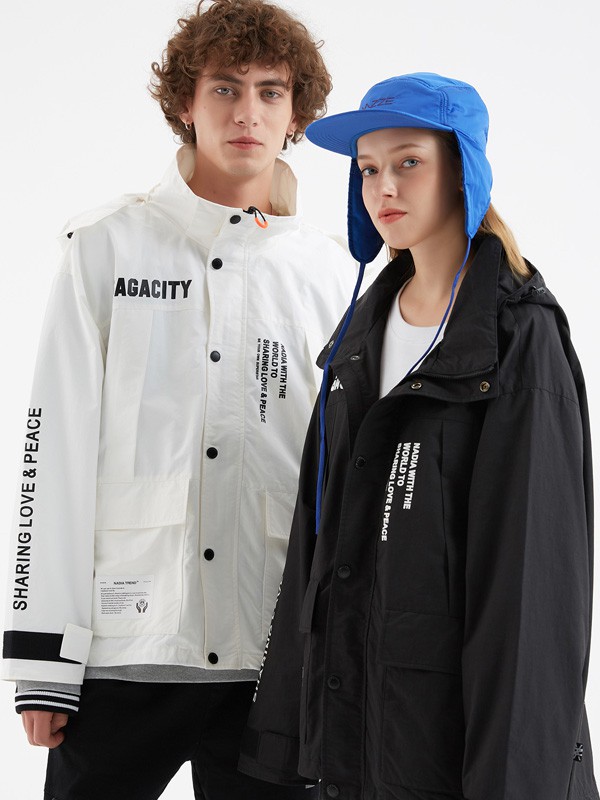 迈凯西威2020秋冬季黑色字母外套