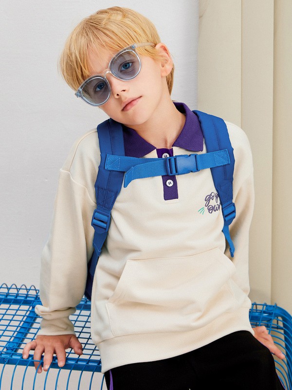 七匹狼2020秋冬季米色印花卫衣