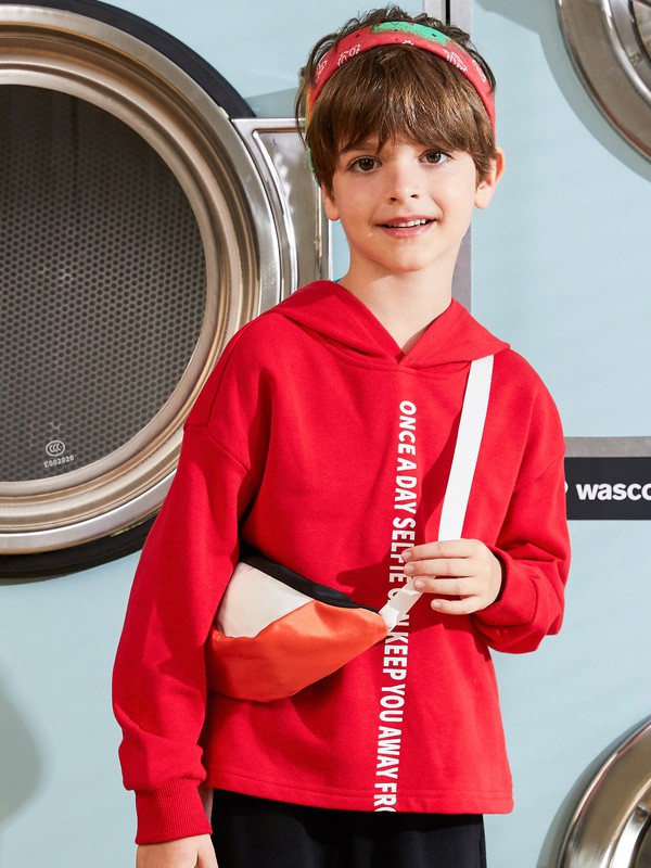 七匹狼2020秋冬季黄色字母卫衣