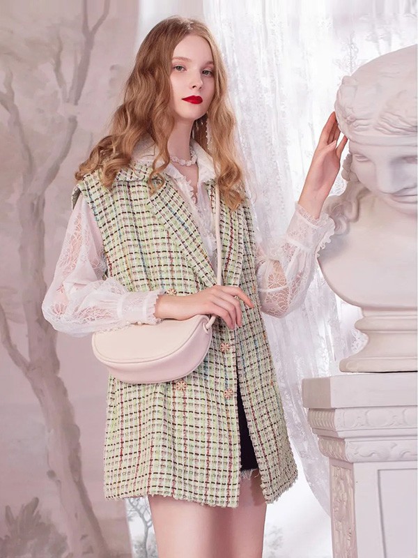 欧点2020秋冬季蓝色宽松马夹