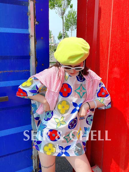 尚舍女装2020春夏季白色印花T恤