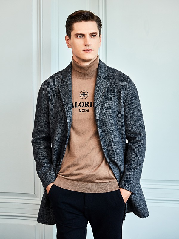 爱迪丹顿2020秋冬季灰色宽松大衣