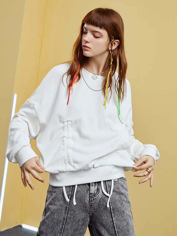 Jamor女装2020秋冬季白色纯色上衣