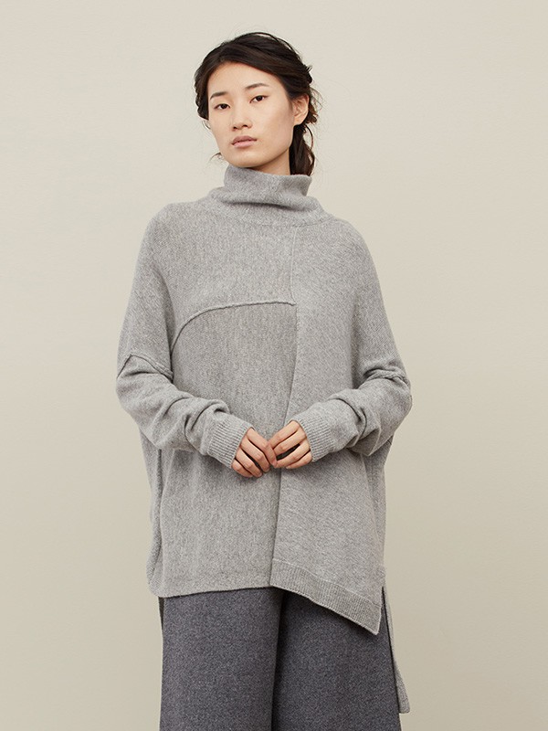 README女装2020秋冬季灰色高领毛衣