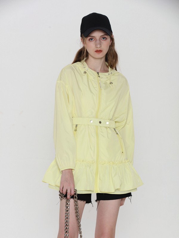 宝贝玛丽2020秋冬季黄色纯色外套