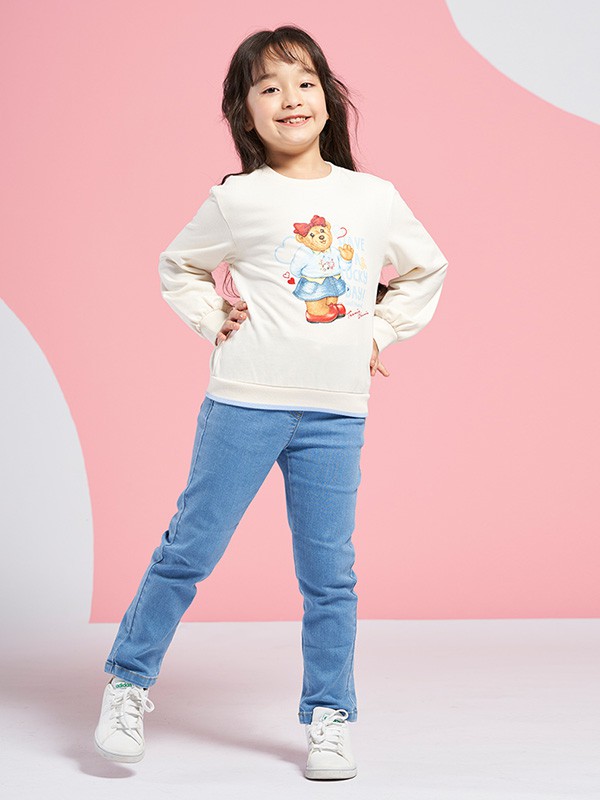 维尼熊2020秋冬季米色印花上衣