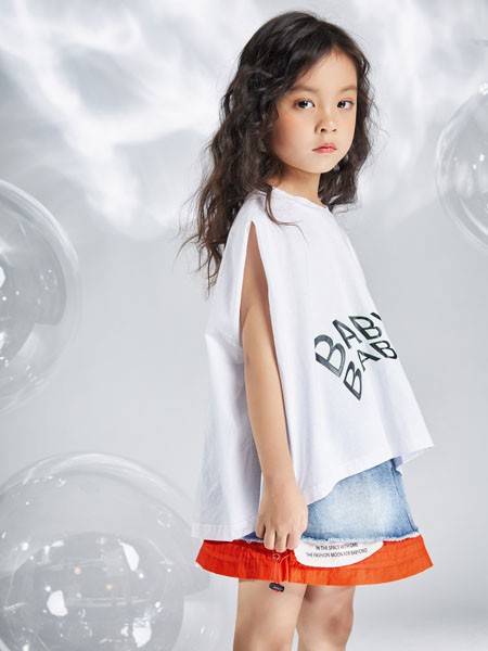 宝贝传奇2020春夏季白色字母T恤