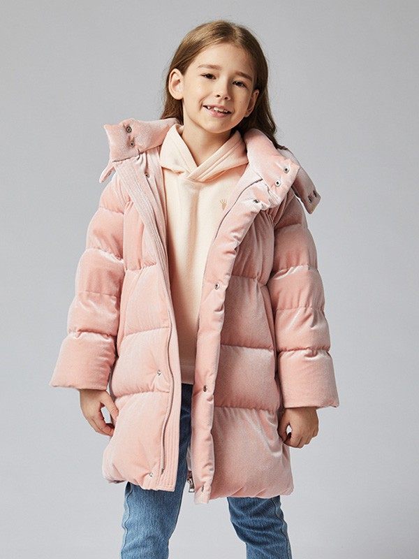 MITTI2020秋冬季粉色连帽羽绒服