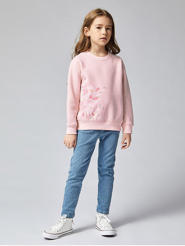 MITTI2020秋冬季粉色印花卫衣