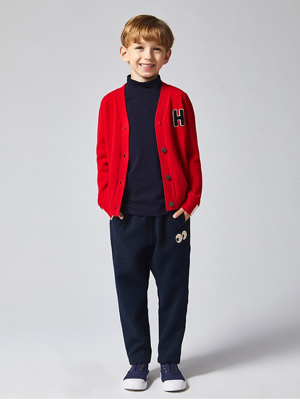 MITTI2020秋冬季红色纯色针织衫