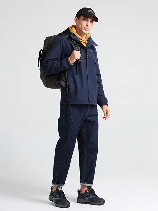 狼爪运动装2020秋冬季藏蓝色印花外套