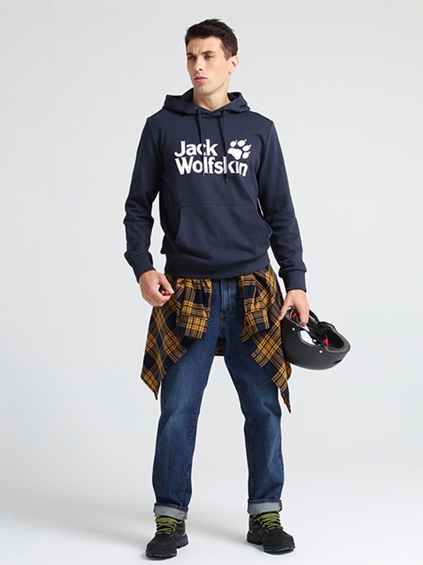 狼爪运动装2020春夏季藏蓝色印花卫衣