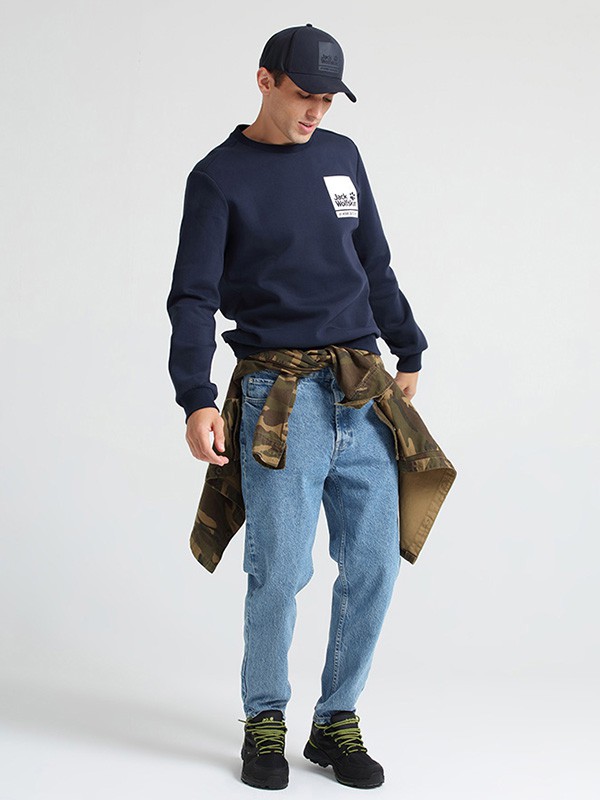 狼爪运动装2020秋冬季藏蓝色印花外套