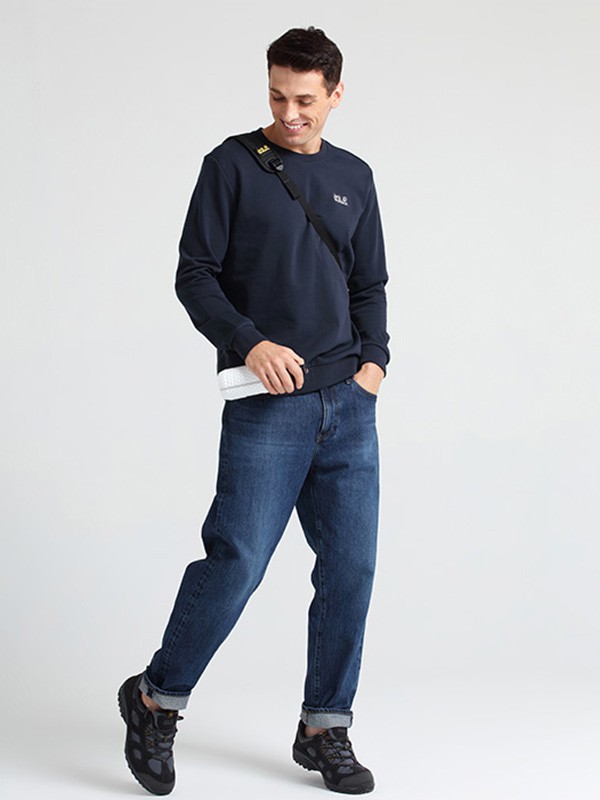 狼爪运动装2020秋冬季藏蓝色印花上衣