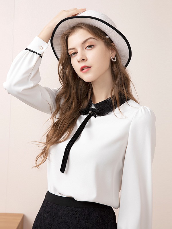 郁香菲2020秋冬季白色衬衫