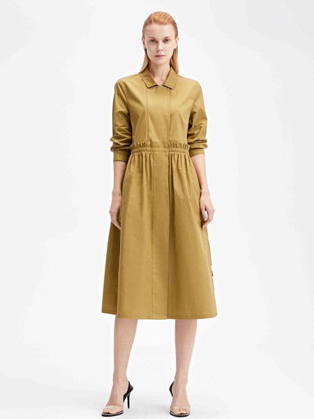 主提2020秋冬季绿色宽松连衣裙