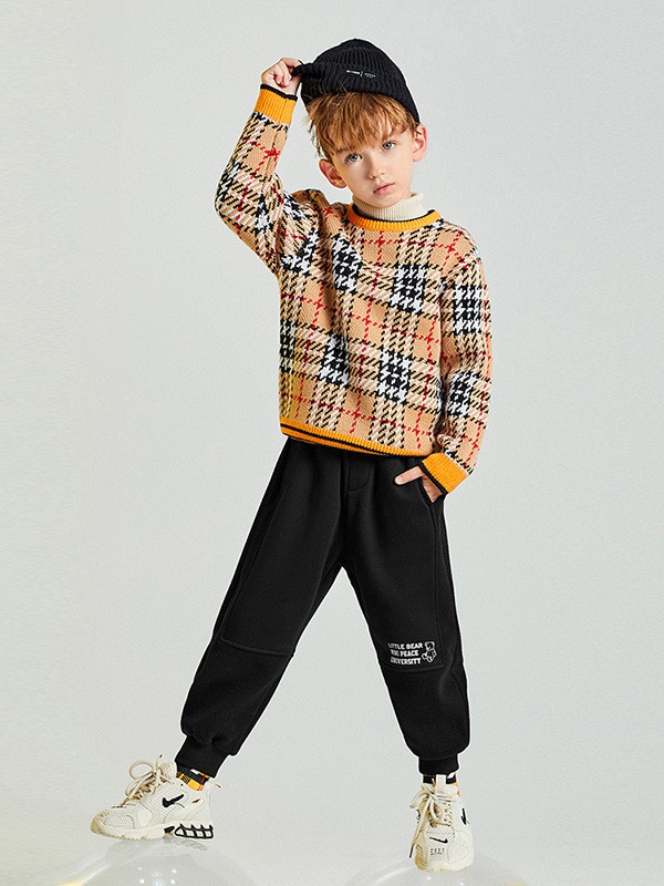 MiniPeace2020秋冬季黄色格子上衣