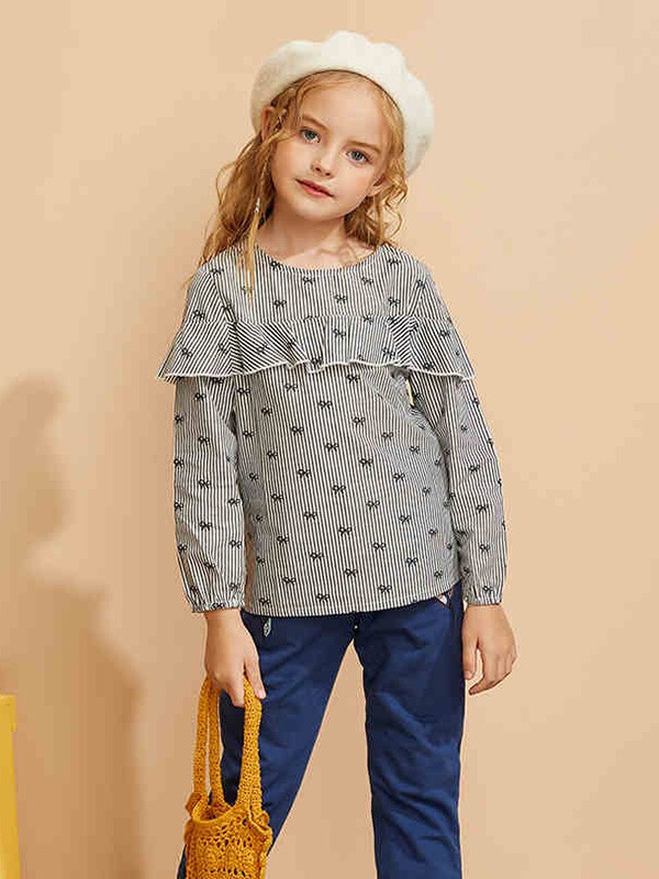 加比瑞童装2020秋冬季灰色印花上衣