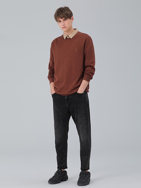 MARKLESS男装2020秋冬季棕色纯色上衣