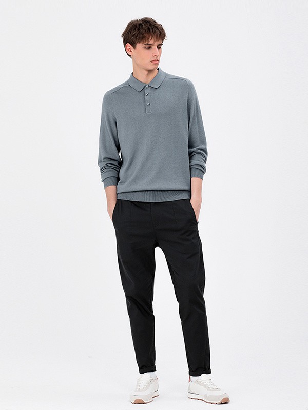 MARKLESS男装2020秋冬季灰色纯色上衣