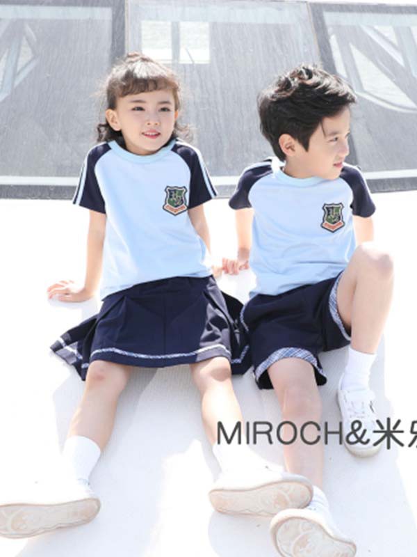 米乐橙2020春夏季蓝色纯色套装