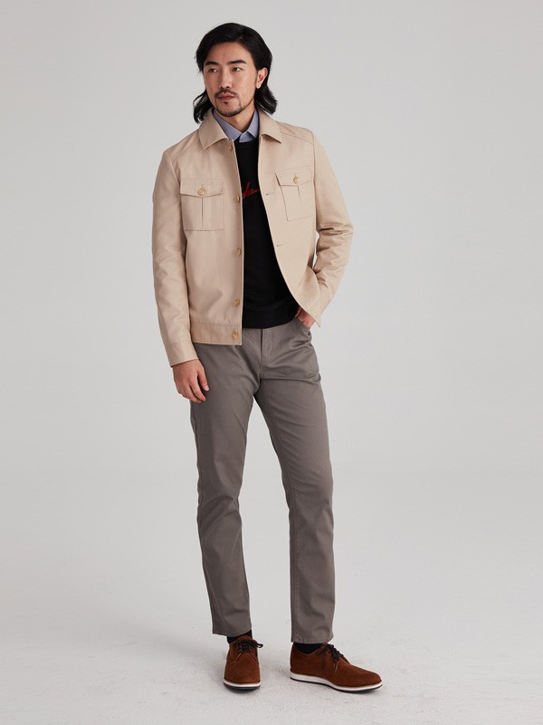 汉尼2020秋冬季杏色纯色外套