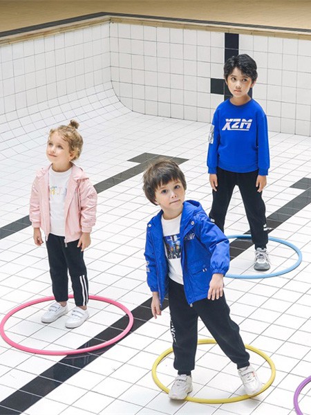 啾比乐2020秋冬季蓝色纯色外套