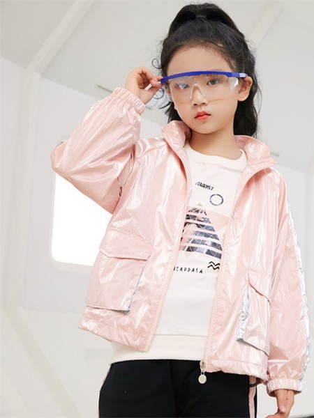 啾比乐2020秋冬季粉色纯色外套