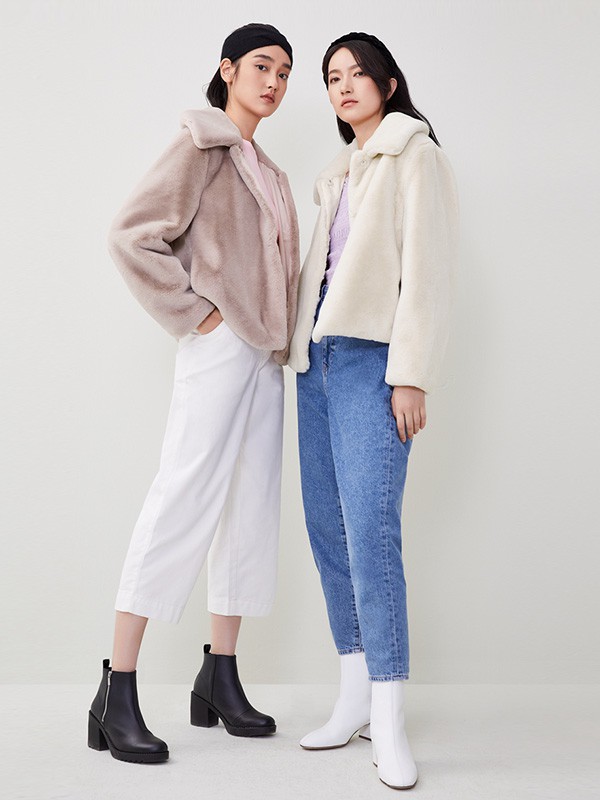 HM海恩斯莫里斯2020秋冬季白色宽松外套