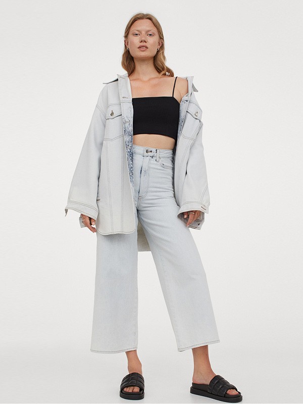 HM海恩斯莫里斯2020秋冬季灰色宽松外套