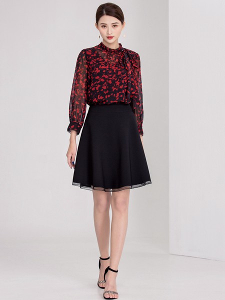 迪丝爱尔2020春夏季黑色纯色半身裙