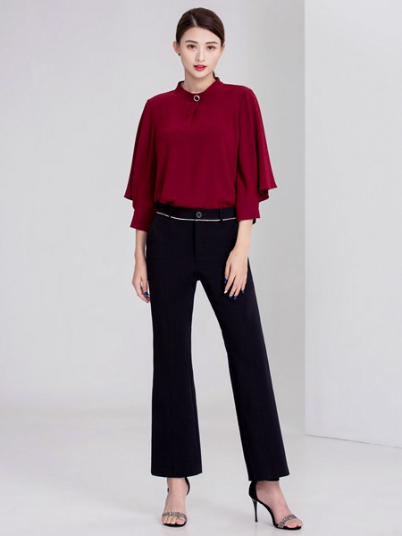 迪丝爱尔2020春夏季红色纯色上衣