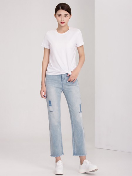 迪丝爱尔2020春夏季白色纯色T恤