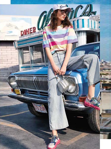 亮点2020春夏季拼色条纹T恤