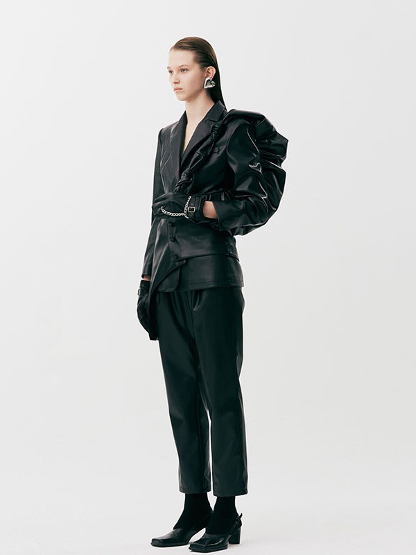 YOUPPIE!女装2020秋冬季黑色纯色外套