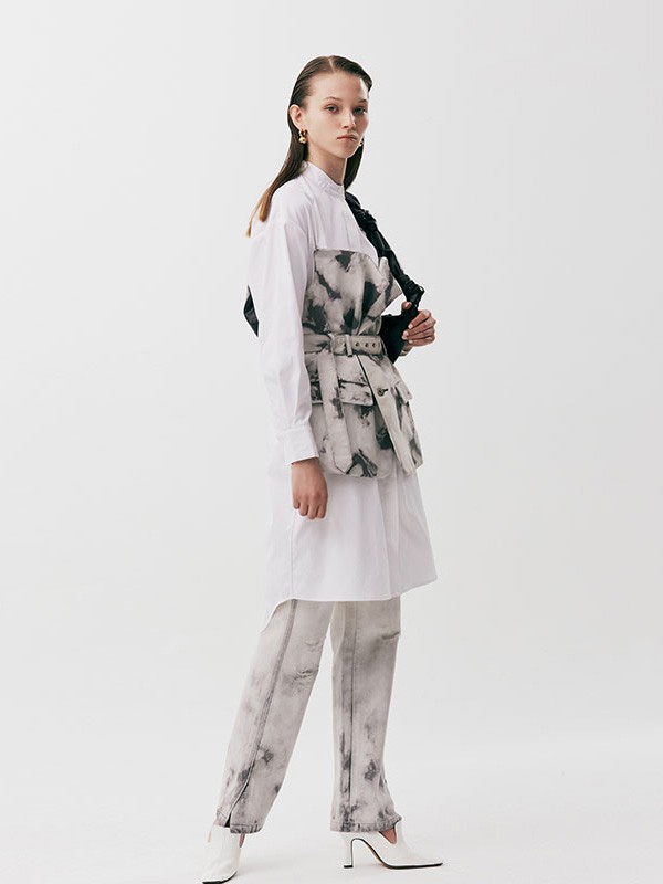 YOUPPIE!女装2020秋冬季白色纯色衬衫