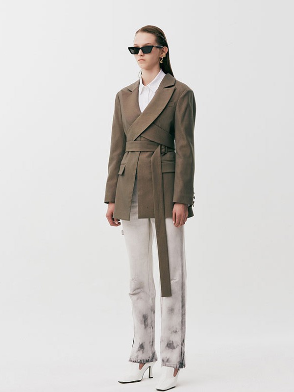 YOUPPIE!女装2020秋冬季咖啡色纯色外套