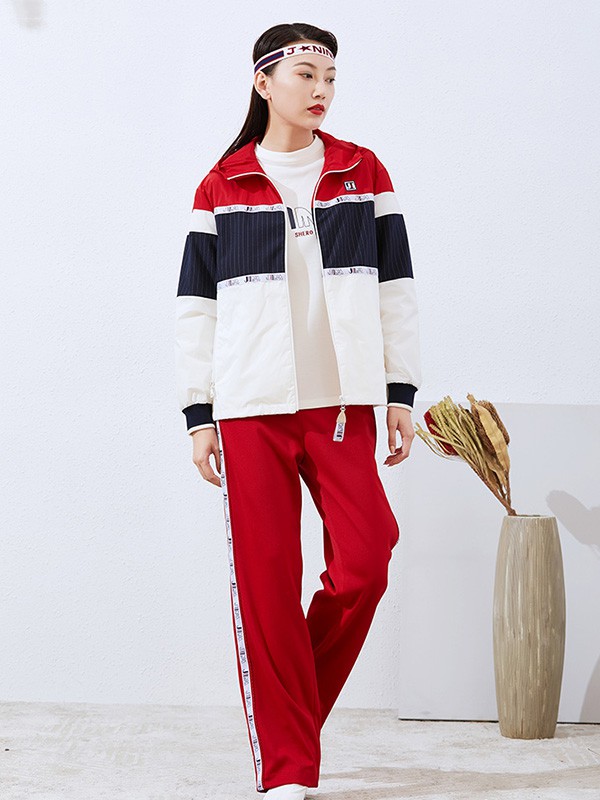 捷恩尼纳女装2020秋冬季拼色翻领外套