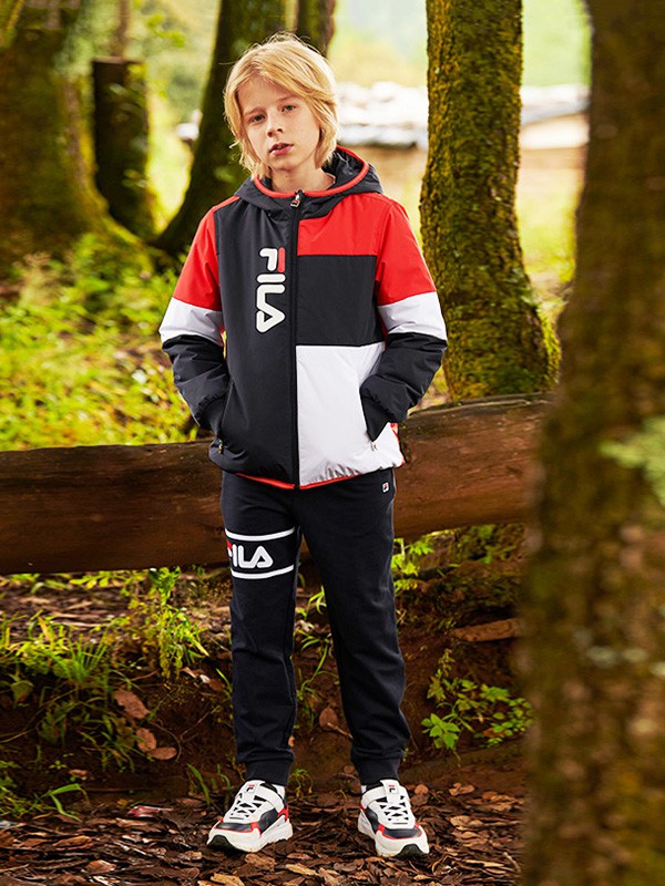 斐乐2020秋冬季拼色连帽外套