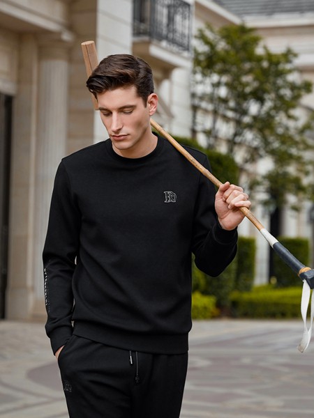 法拉狄奥男装2020秋冬季黑色字母卫衣