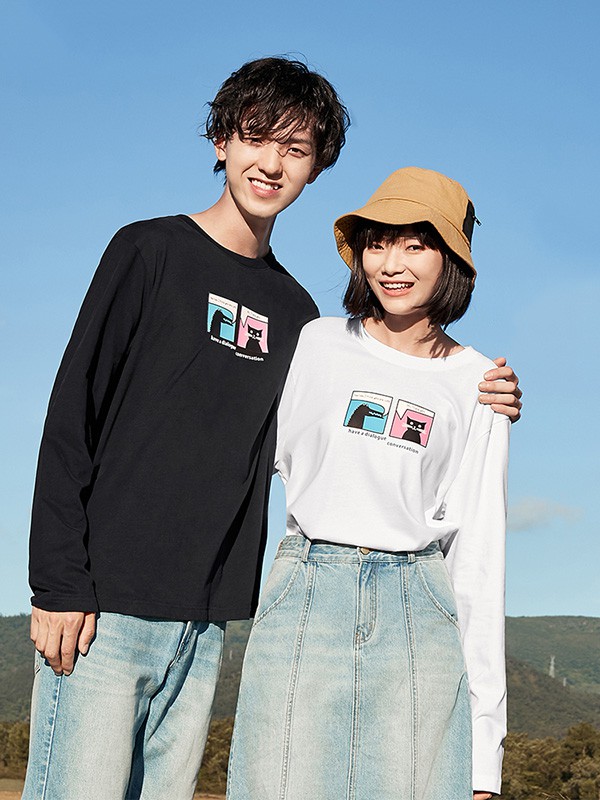 班尼路2020秋冬季白色印花上衣