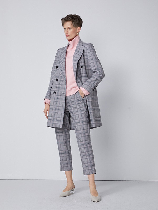 真我永恒2020秋冬季灰色格子西装