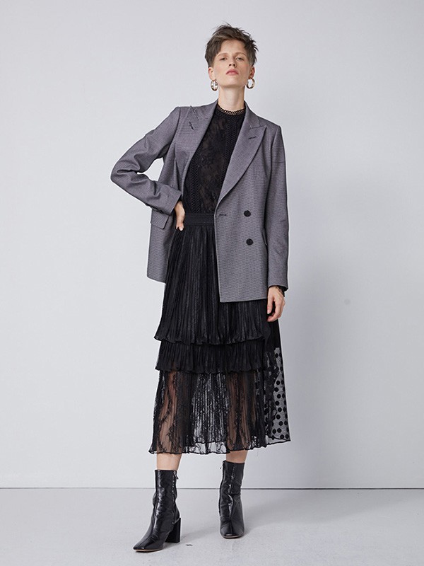 真我永恒2020秋冬季灰色修身西装